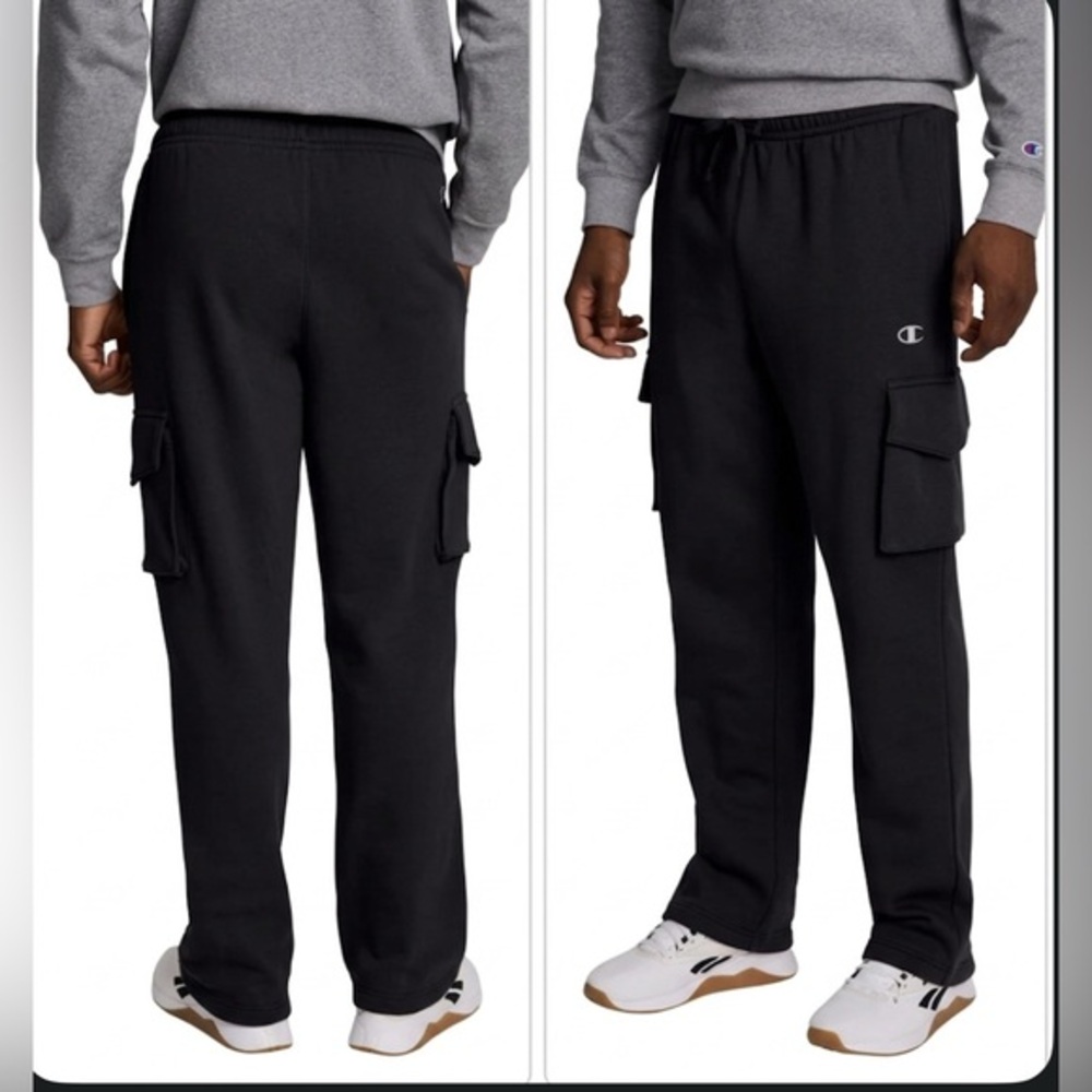 Champion Men's Powerblend Fleece Cargo Pants Black NWT Size Small